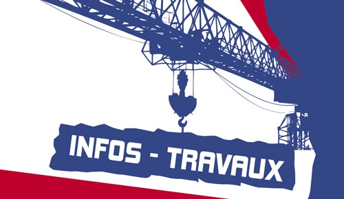 Flyer INFO/TRAVAUX - création d'un flyer INFO/TRAVAUX pour la société Dumez (filiale du groupe VINCI)