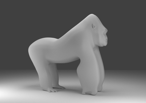 Gorille 3D - Création d'un gorille en 3D pour impression 3D