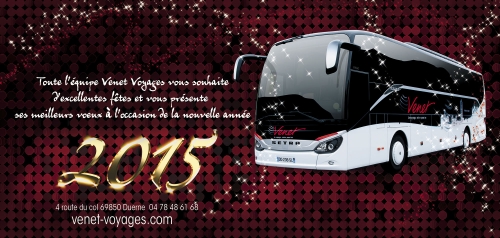 Cartes de voeux Venet 2015 - Création (3D + graphisme) de la carte de voeux des autocars Venet 2015