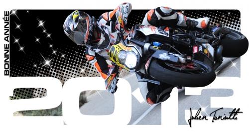 Carte de voeux pilote moto - Carte de voeux pour Julien Toniutti